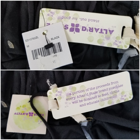 NWT Altar'd State Women's M Black Embroidered - Picture 7 of 8